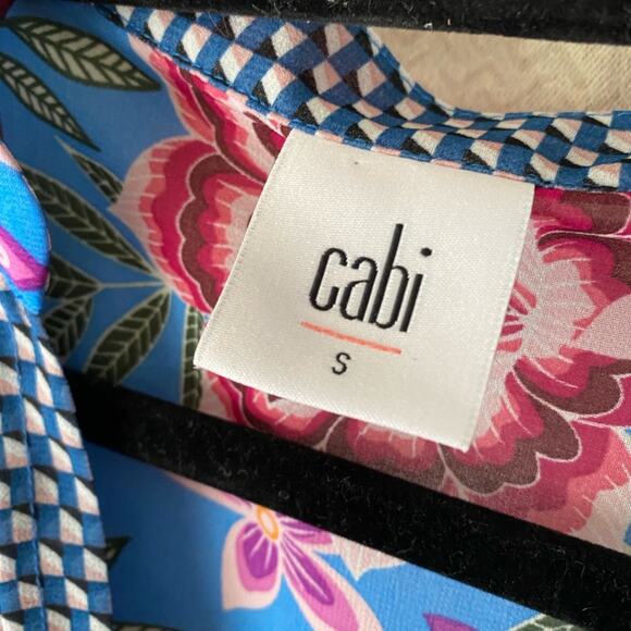 Cabi Primrose Dress Spring Dress size small floral chiffon puff‎ sleeve 5612 - Picture 7 of 7